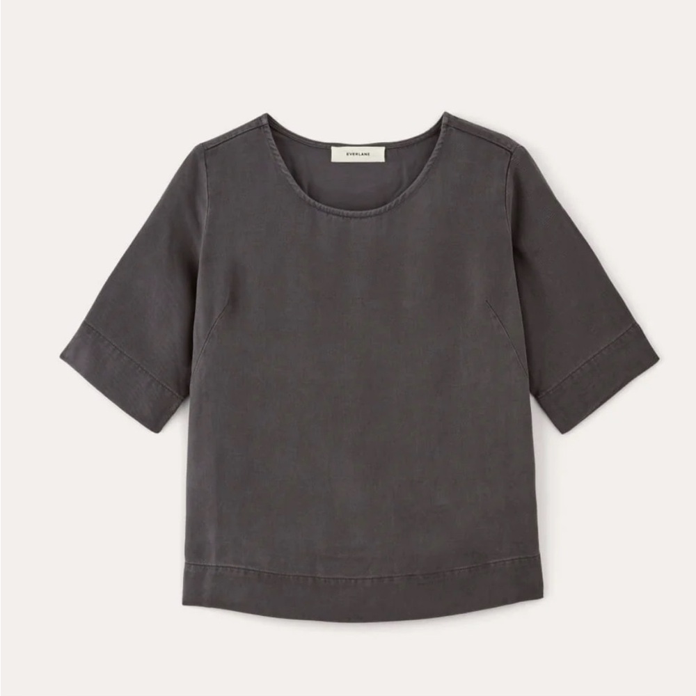 NWT- EVERLANE Relaxed Tee in Buttersoft- XS- charcoal